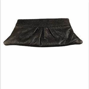 Lauren Merkin gray leather clutch bag